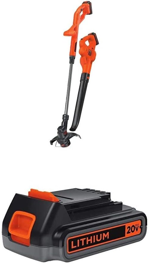 BLACK+DECKER 20V MAX Lithium String Trimmer & Edger - Includes Extra 2.0Ah Battery | Lightweight Design