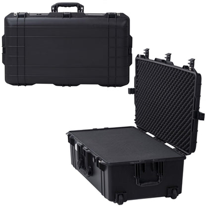 PISKGODSF 32" L x 18" W x 11" H Large Hard Case with Foam, Portable Rolling Hard Case with Wheels, Waterproof Shockproof Dustproof, Suitable for Cameras, Lenses, Camcorder, Instrument, Telescopes