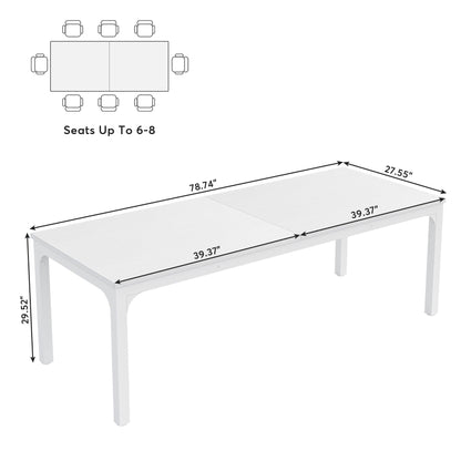 Tribesigns 6.5 FT Conference Room Table, 78.74" W x 27.56" D Large Office Conference Table, Modern Seminar Meeting Table Desk for Boardroom, Meeting Room (1, White)