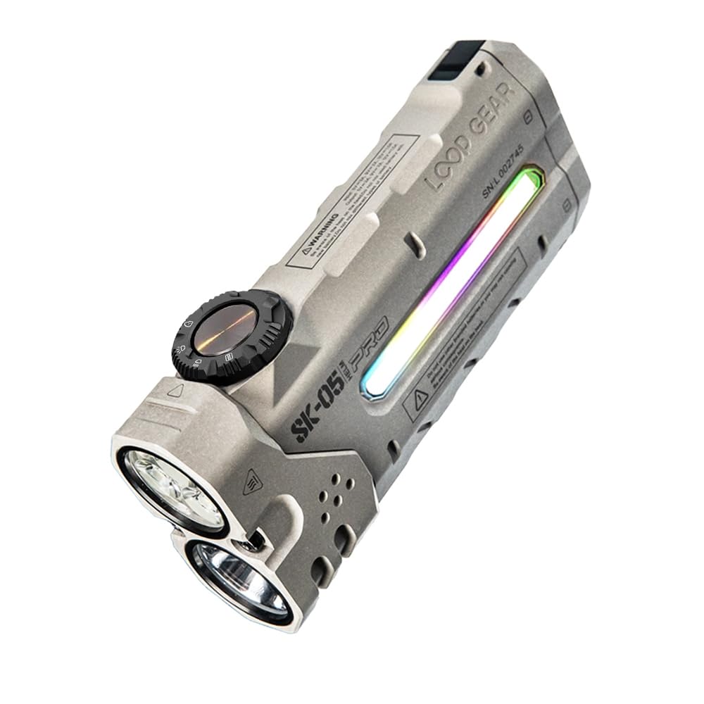 LOOP GEAR SK05 PRO Mao EDC Flashlight 4360 Lumens, 8000mAh Rechargeable LED Flashlight & Power Bank, 3-in-1 Lighting Modes (Flood/Spot/Side Light) for Camping, Hiking, Emergency,Outdoor