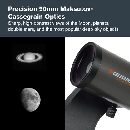 Celestron NexStar 90SLT-Mak Portable Computerised Maksutov-Cassegrain Telescope with Quick-Release Fork-arm Mount, Accessory Tray and 'Starry Night' Special Edition Software, Grey