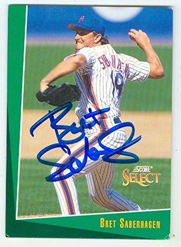 Sports Memorabilia Autograph Warehouse 246637 Bret Saberhagen Autographed Baseball Card - New York Mets 1992 Score Select - No. 123