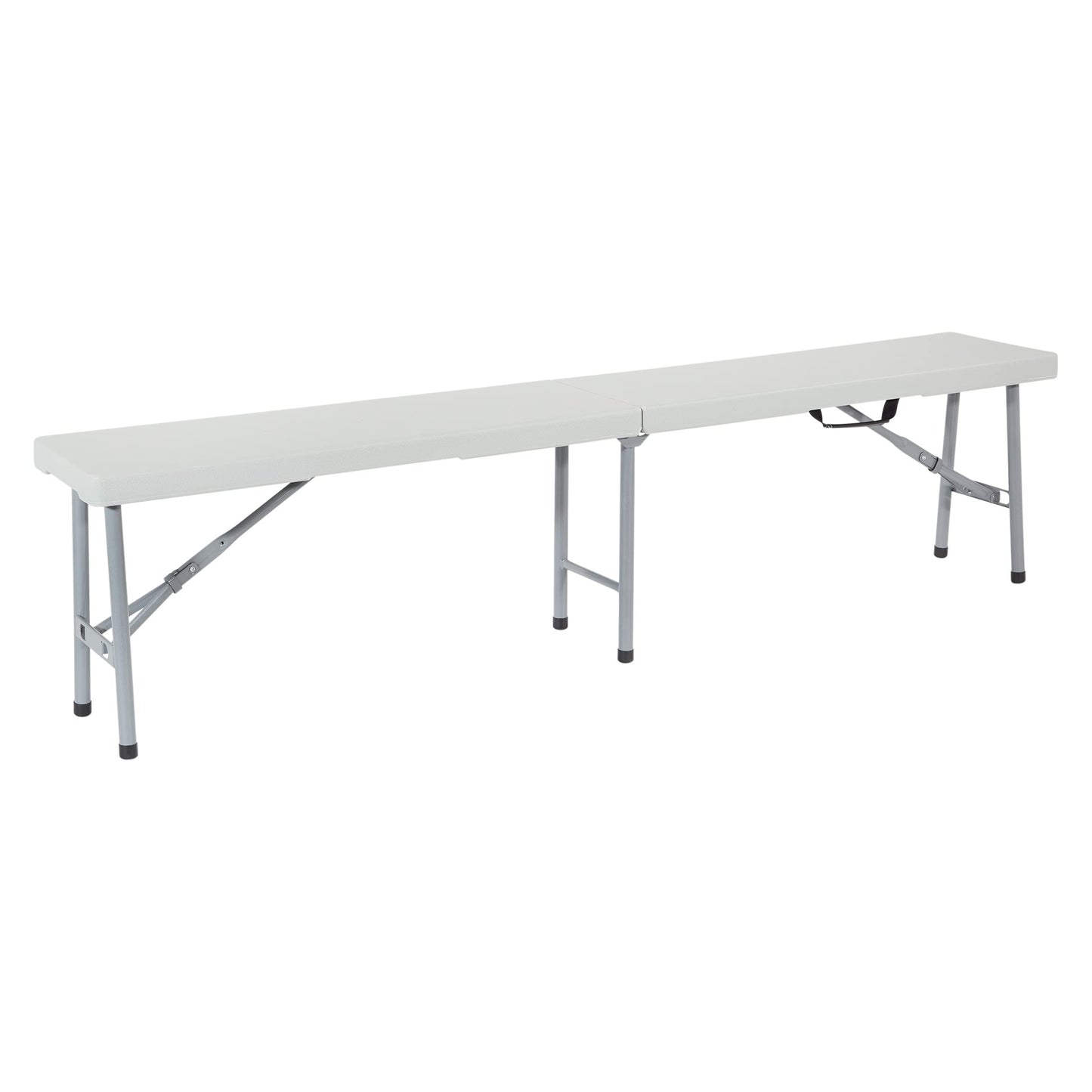 Office Star Resin 6 Foot Folding Bench and 6 Foot Resin Center-Folding Portable Table