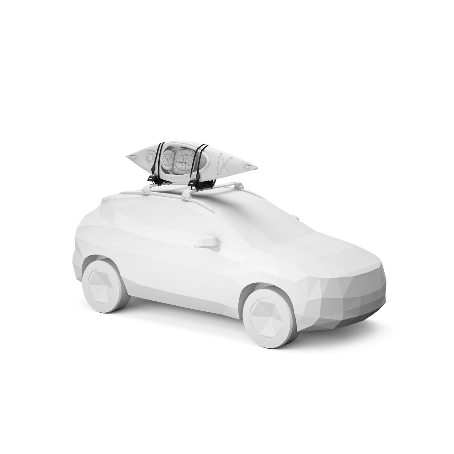 Thule Hull-a-Port XTR - Kayak j-Style roof Rack - Carry up to 2 Kayaks - Folds Flat - Pre-Assembled - Locks to roof Rack - Universal mounting up to 80.5mm Wide Load Bars