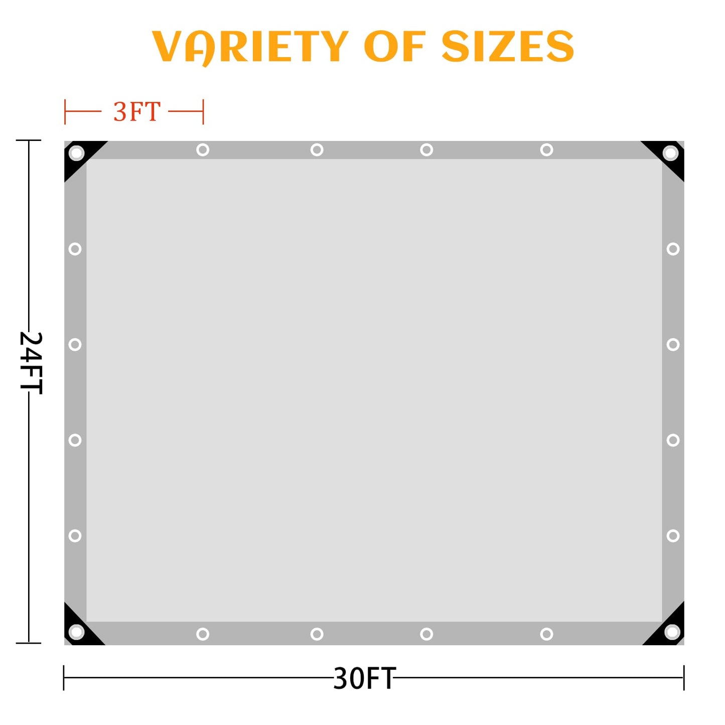 EEATUZTL 24x30FT Tarps Heavy Duty Waterproof, 12 Mil Silver Heavy Duty Tarps with Grommets Reinforced Edges, UV Resistant, Tear&Fade Resistant, Large Covers for Patio Camping Roof Outdoors