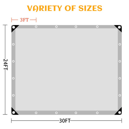 EEATUZTL 24x30FT Tarps Heavy Duty Waterproof, 12 Mil Silver Heavy Duty Tarps with Grommets Reinforced Edges, UV Resistant, Tear&Fade Resistant, Large Covers for Patio Camping Roof Outdoors