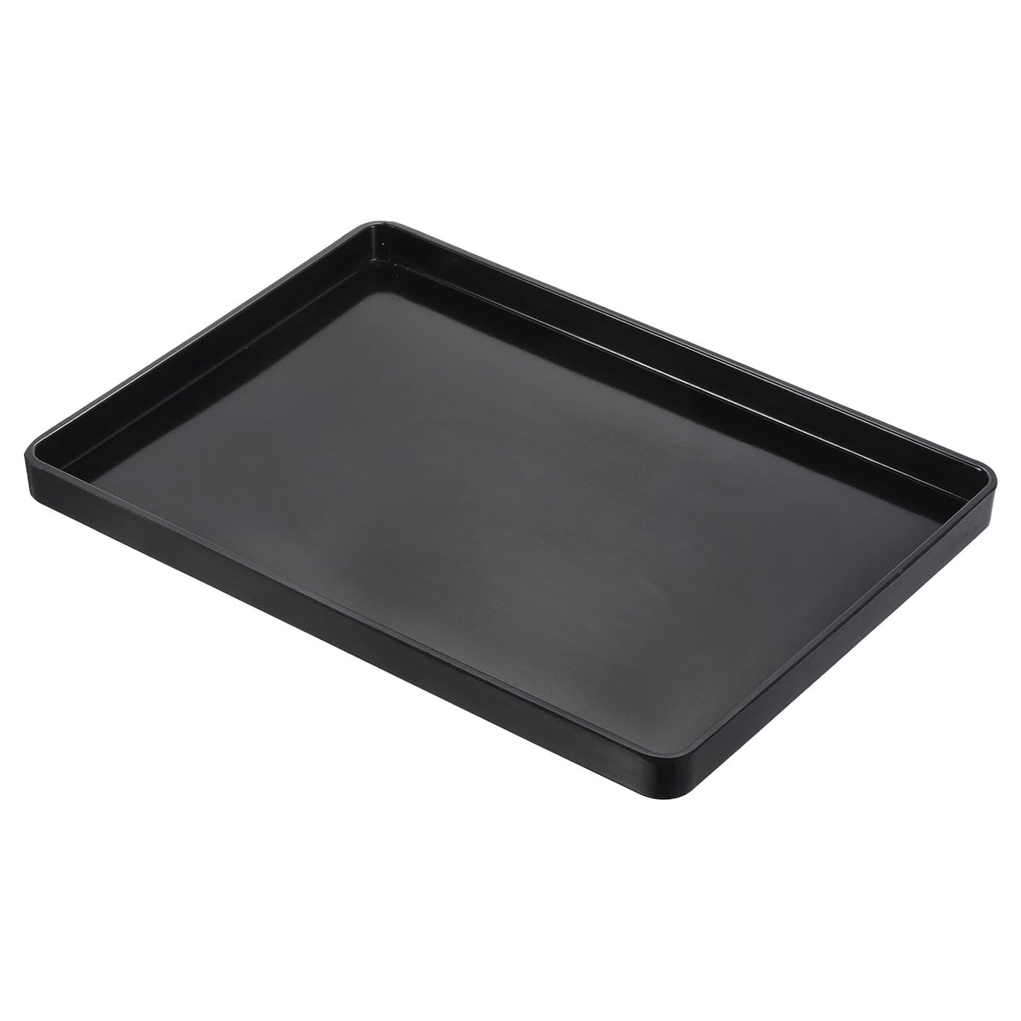 PATIKIL 14x10 Fast Food Tray, Plastic Reusable Multi-Purpose Rectangle Serving Tray Smooth Surface for Restaurant Home Kitchen, Black
