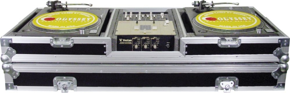 10" Format DJ Mixer and Two Battle Position Turntables Flight Coffin Case