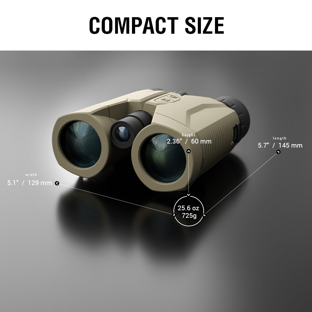 ATN 10x42 Laser Ballistics Binocular w/Laser Rangefinder, Bluetooth, Ballistic Calculator and Mobile App (3000m)