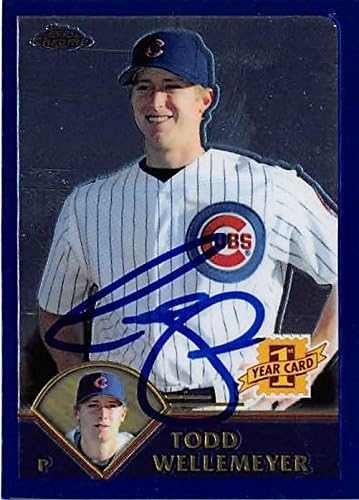 Sports Memorabilia Autograph Warehouse 248755 Todd Wellemeyer Autographed Baseball Card - Chicago Cubs 2003 Topps Chrome - No. T182