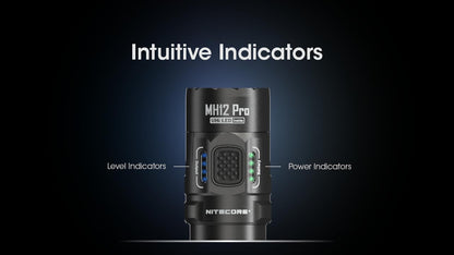Nitecore MH12 Pro Tactical Flashlight, 3300 Lumen high Lumen USB-C Rechargeable Long Throw Compact EDC Duty Light with Holster and Lumentac Organizer