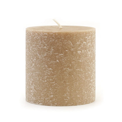 Root Candles Unscented Pillar Candles Beeswax Enhanced Textured Timberline™ Pillar Candle, 3 x 3-Inch, Taupe