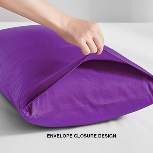 FLXXIE Body Pillow Cover - Super Soft Microfiber 20x54 Long Pillowcase | Envelope Closure, Stain Resistant, Purple
