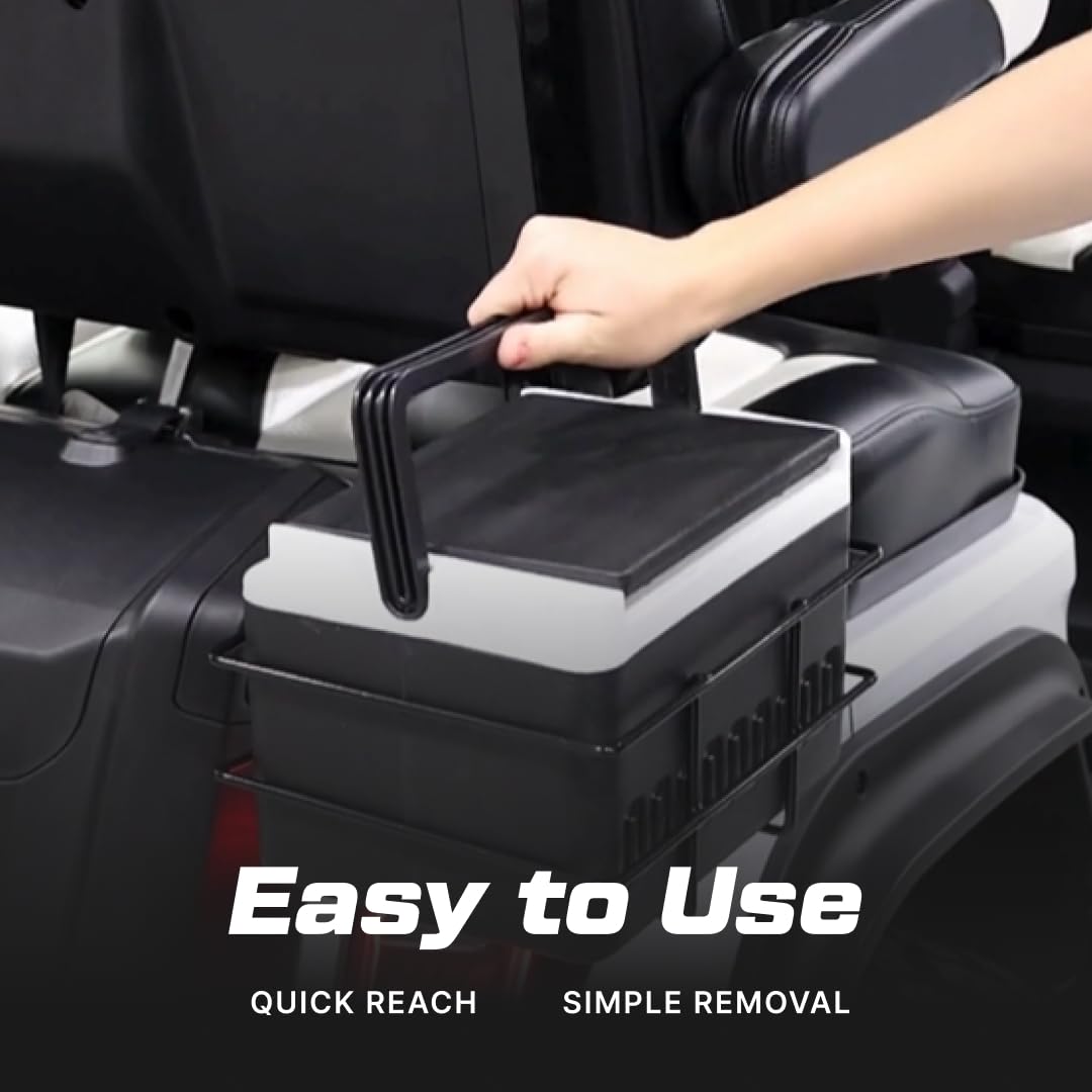 Evolution Golf Cart Cooler with Mounting Bracket - Fit for D5 Ranger & D5 Maverick - Heavy Duty Cooler Basket Kit for Secure Storage - Portable Cooling Ice Chest for Golf Cart Use | Black