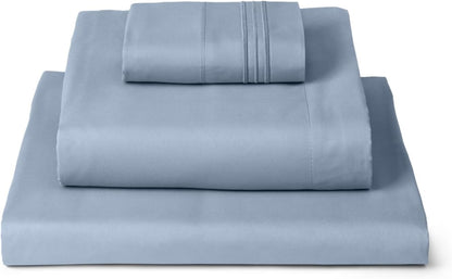 Mellanni Twin XL Sheets Set - 3 PC Hotel Luxury Bedding | Extra Soft, Cooling, Wrinkle-Resistant (Blue Hydrangea)