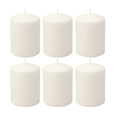 Stonebriar Unscented White Tall Pillar Candles, 35 Hour Burning Candle Pillars, Perfect for Decor, Weddings, Emergencies 3" X 4", 6 count