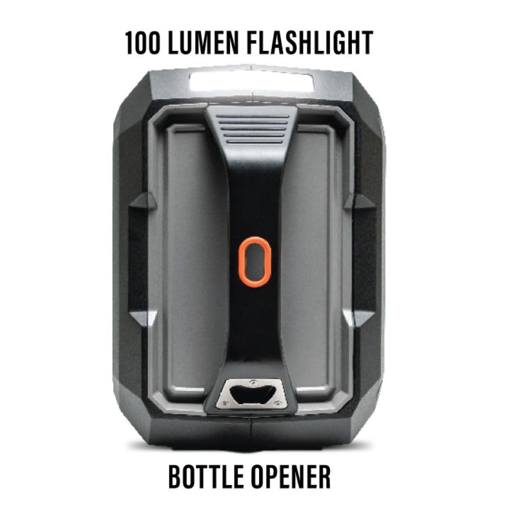 ECOXGEAR Defender: Outdoor Portable Bluetooth Speaker, 121dB Massive Sound, Waterproof and Drop Proof, with LED Party Lights, Pair up to 100, 25+ Hours Playtime (Blaze Orange)