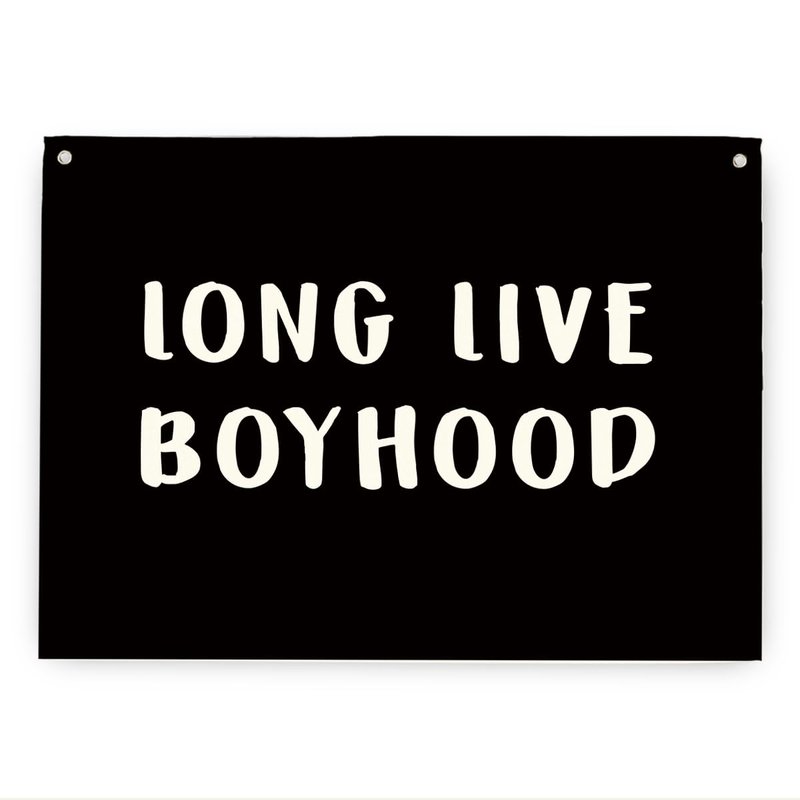 Geondos Boys Room Decor, Long Live Boyhood Wall Decor, Canvas Hanging Banner, Canvas Banner, Wall Hanging Flag Sign for Nursery Playroom Toddler Boys Kids Room 28.4×19.7 Inches
