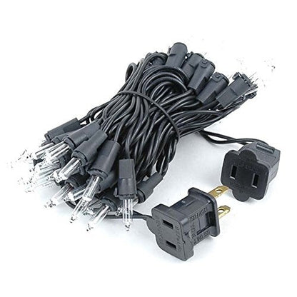 Novelty Lights Mini Lights, 11 Feet, 50 Bulbs, Clear on Black Wire, Commercial Grade, UL Listed, Model MRD-25B-2