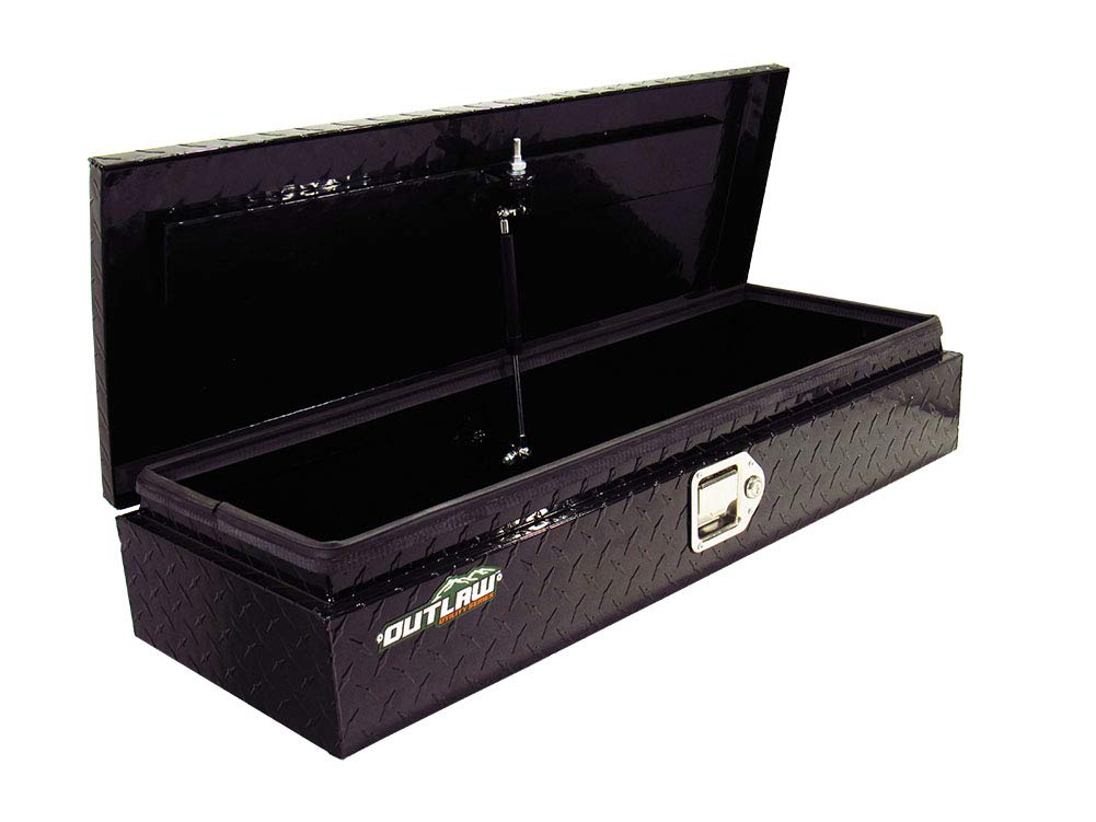 Outlaw OU2001 ATV/UTV Front Aluminum Storage Box Rack Cargo Mount Trunk Luggage - Offroad Trail Storage Container for Quads, Four Wheeler, Utility Vehicles - Weather Proof - Black Powder Coat
