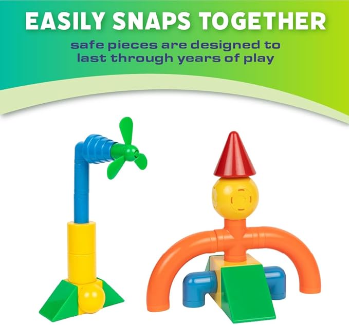POPULAR PLAYTHINGS Mag Builder Building Set Magnetic Connecting Toy for Kids Imagination and Creative Play Crazy Shapes Gift for Children - 30 Piece
