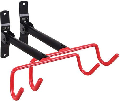 Dirza Bike Wall Mount | Foldable Bicycle Storage Rack - 2 Pack Horizontal Bike Hanger for Garage & Shed
