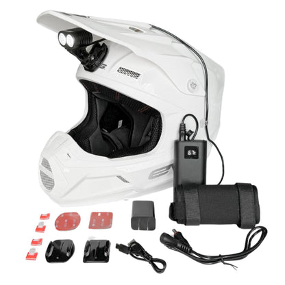 Dango Design Navigator Helmet LED Trail Light | 2,100 Lumen Rated Cree LEDs | Digital Readout Battery | Dirt Bike, Motocross, Mountain Bike, Enduro, ATV, Motorcycle, Snowmobile, Camping Headlamp