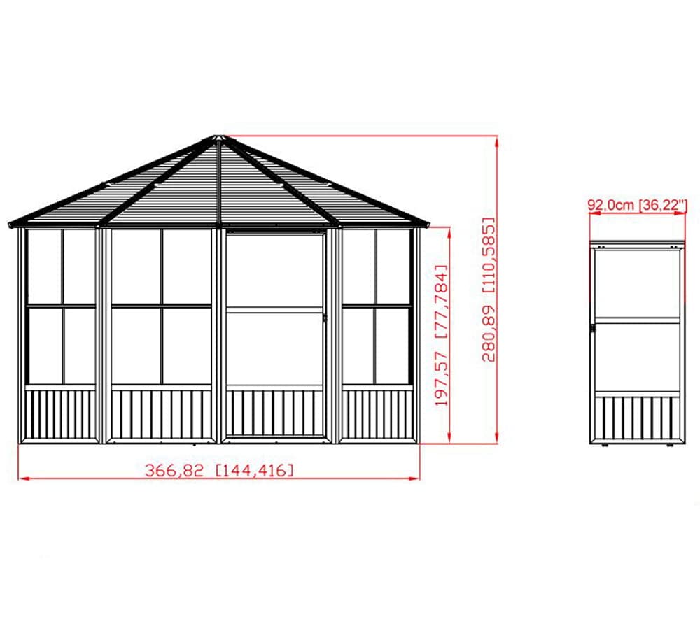 Sojag Outdoor 12' x 12' Charleston Solarium Outdoor Sunroom with Mosquito Nets