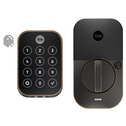 Yale Assure Lock 2 Touch Deadbolt, Black Suede Key-Free Smart Entry Door Lock with Wi-Fi Connected Touchscreen Keypad and Fingerprint Scanner for Code Entry and Remote Access, YRD450-F-WF1-BSP