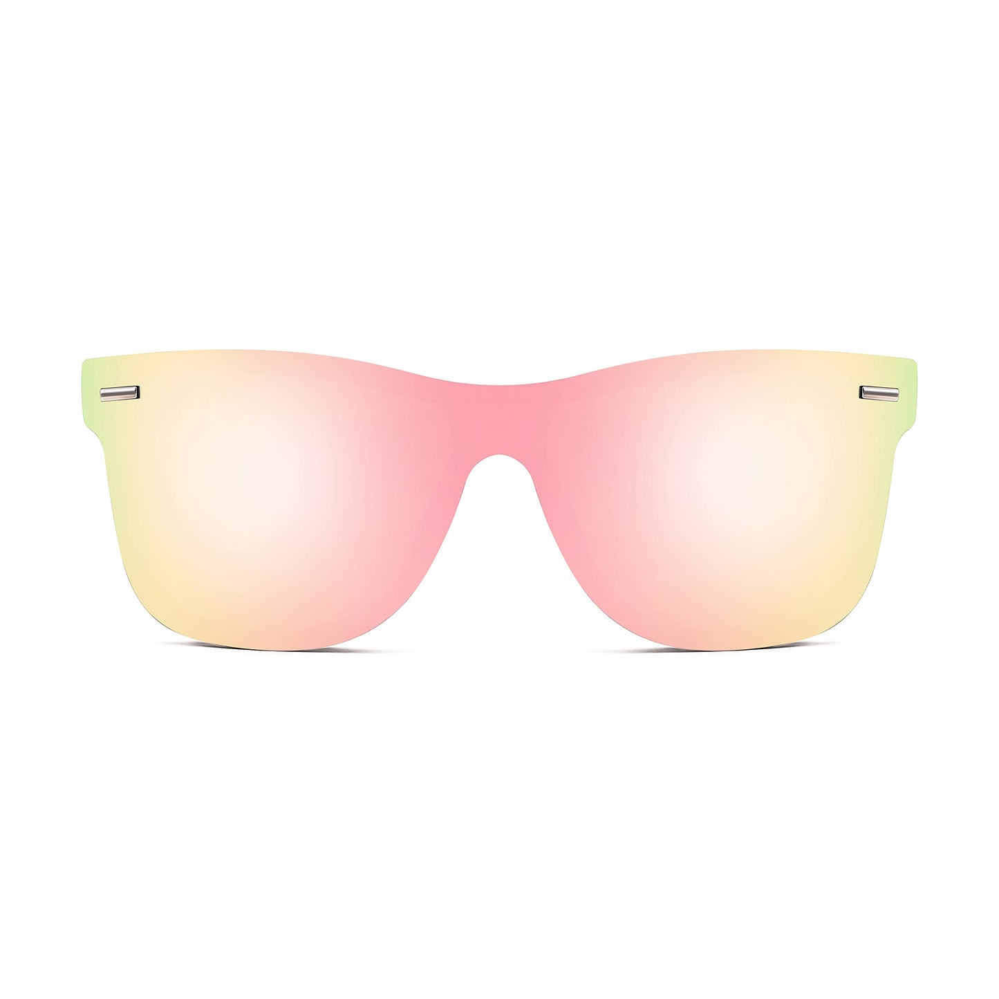FEISEDY Sunglasses, Rimless Mirrored Sun Glasses with Reflective One-Piece Lens, B4114