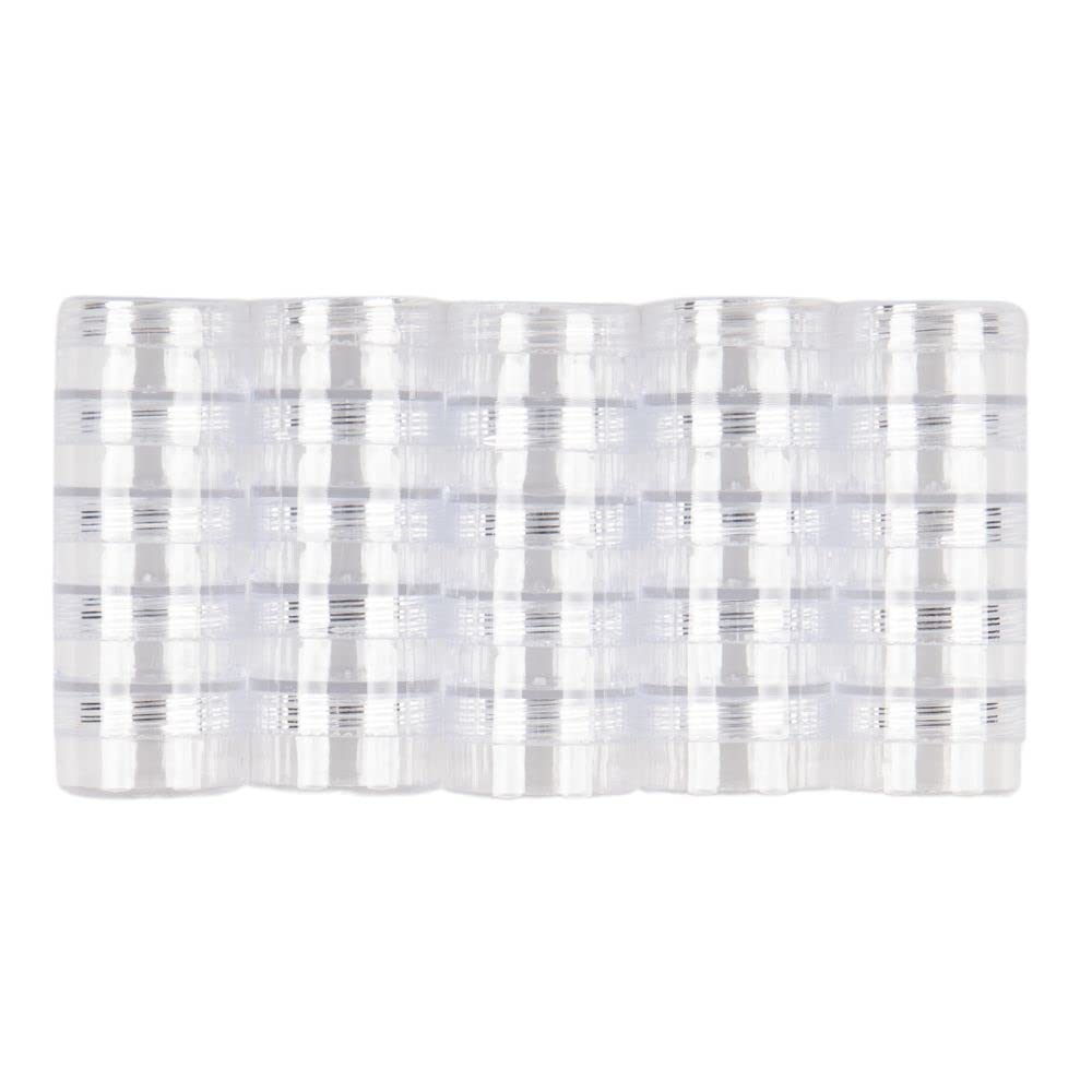 Craft County Clear Organizer Box with 5 Sets of Five Stackable Jars with Lid – 31 Pieces – Great for Diamond Art, Beads, Findings, Saving Space, and More!