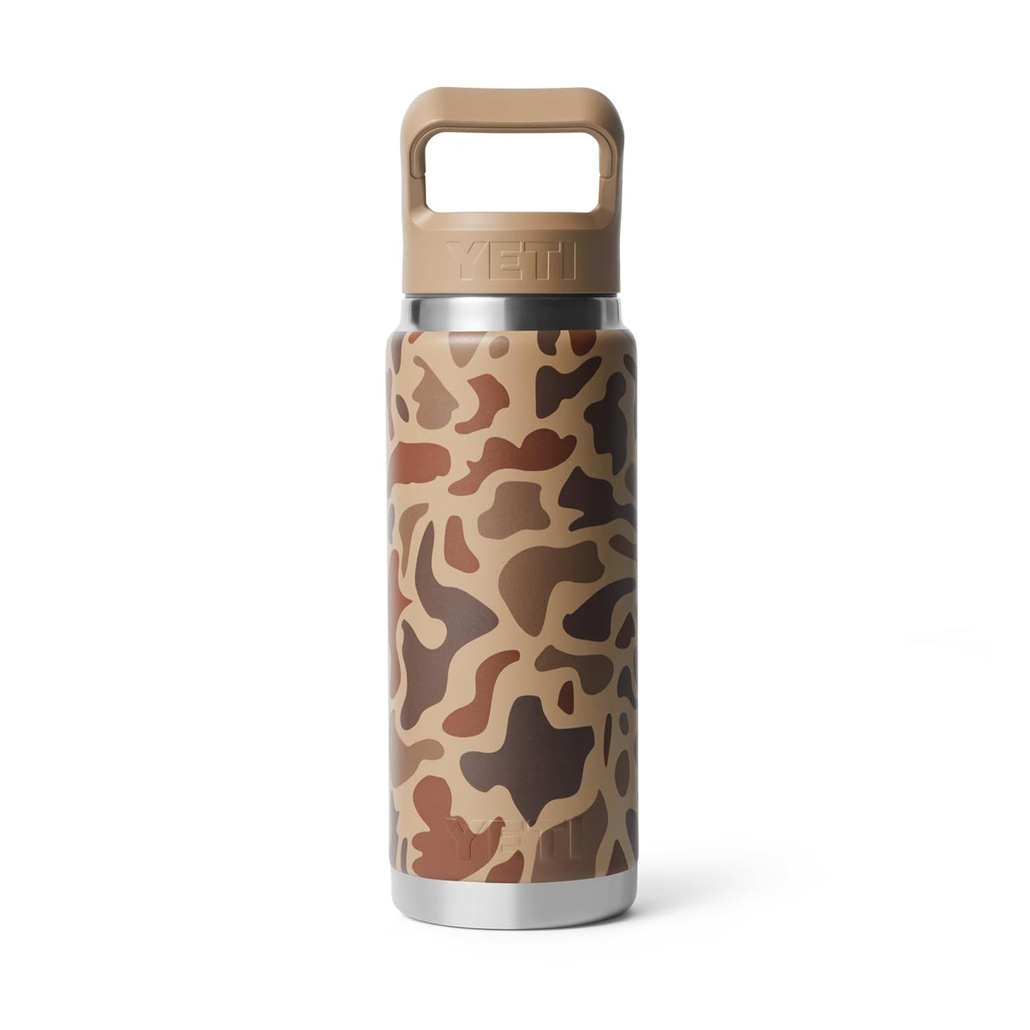 YETI Rambler 26 oz Bottle, Vacuum Insulated, Stainless Steel with Straw Cap, Wetlands Camo
