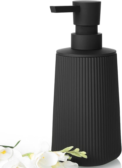 Skiennix Black Hand Soap Dispenser - Rust-Free Pump for Kitchen & Bathroom | 8.5 oz Matte Plastic