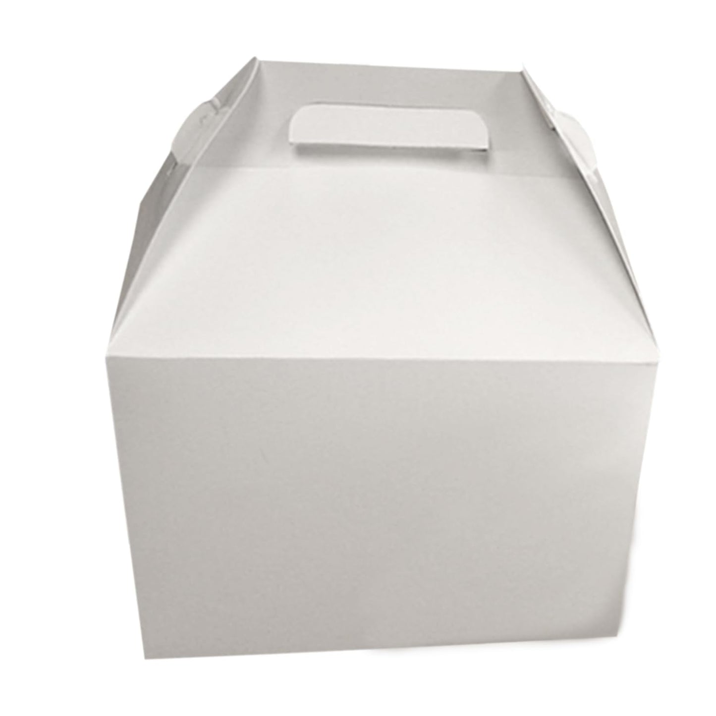 FC Meyer Packaging MeyerBarn White Glossy Chicken Gable Boxes with Handles, Durable Cardboard Food Take Out Cartons, Barn Style Box for Fried Chicken & Meals, 10lb, 8" L x 6" W x 5" H (Pack of 100)
