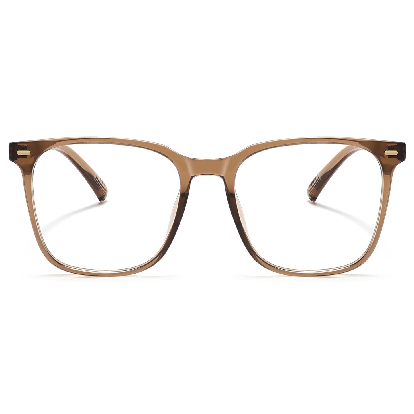 MACJERO Oversized Square Blue Light Blocking Glasses for Women Men, Anti-Fatigue Computer Monitor Gaming Glasses Reduce Eye Strain(Brown)