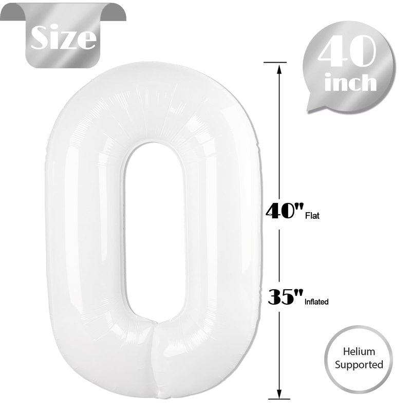 White Number 23 Balloon 40 inch, 23 Number Balloons, 23th White Birthday Decorations for Girls Boys 23 Year Old Party Supplies