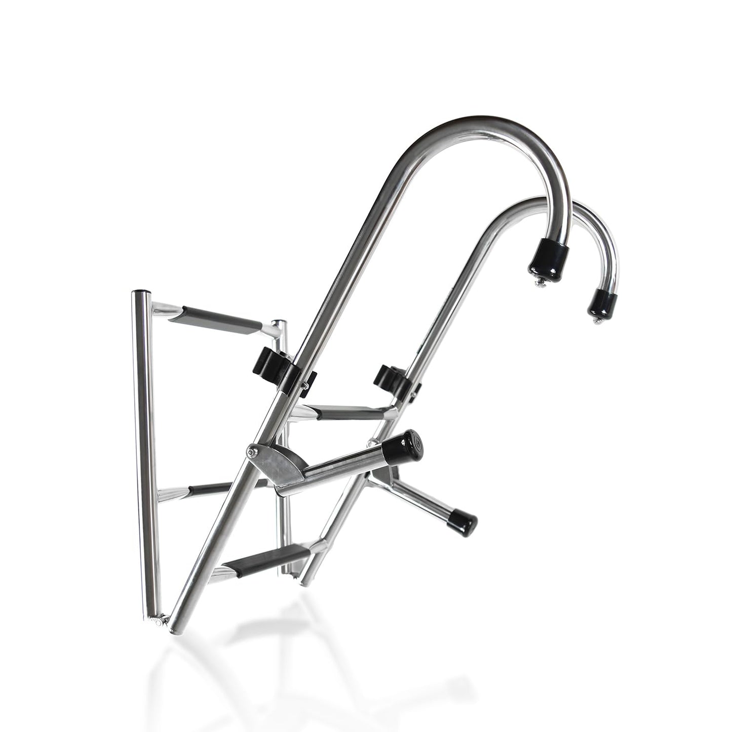 MARINE CITY Stainless Steel Anti-Slip 2+2 Step Folding Telescoping Dock Ladder - Ideal for Marines, Boats, Yachts, Swimming Pools