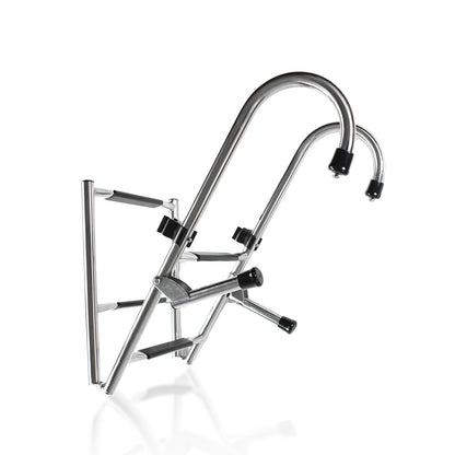 MARINE CITY Stainless Steel Anti-Slip 2+2 Step Folding Telescoping Dock Ladder - Ideal for Marines, Boats, Yachts, Swimming Pools