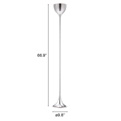 Zuo Neutrino Floor Lamp, Steel, Chrome Finish, Model 50013
