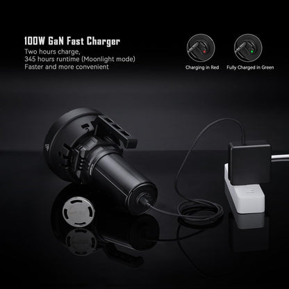 IMALENT MS32 Rechargeable LED Flashlight 200,000 Lumens, High Lumen Output with Powerful Illumination, Long Range 1618M, Bright Outdoor Flashlight for Camping, Emergency, Search Use (Warm Light)