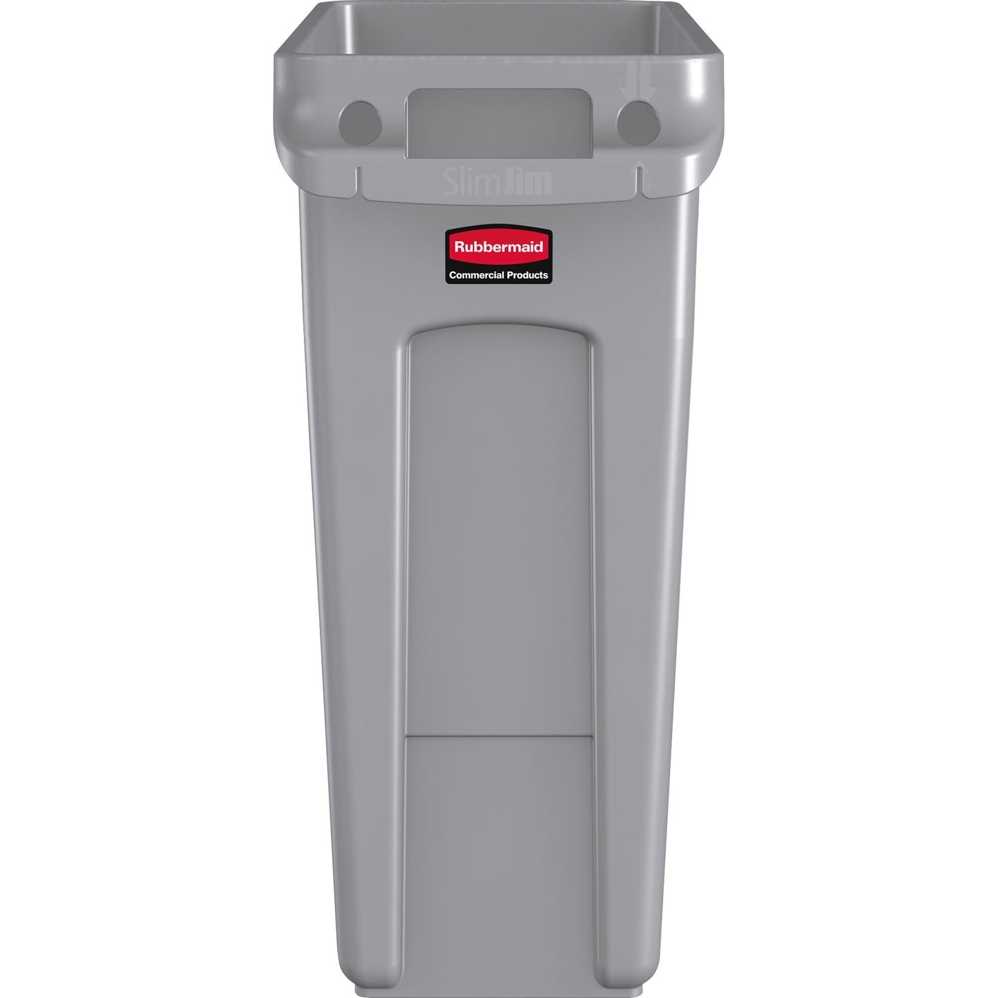 Rubbermaid Commercial Products Slim Jim Trash/Garbage Can with Venting Channels, 16-Gallon, Gray, for Kitchen/Office/Workspace, Pack of 4