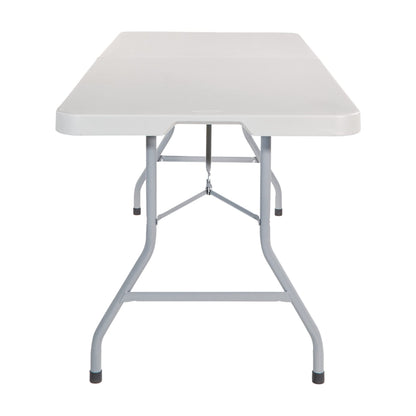 Office Star Resin 6 Foot Folding Bench and 6 Foot Resin Center-Folding Portable Table