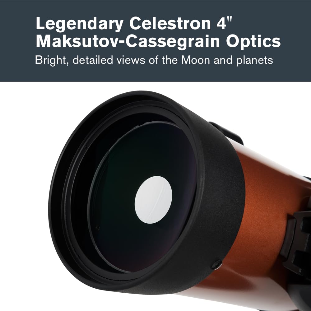 Celestron NexStar 4SE Computerized Telescope – 4-Inch Maksutov-Cassegrain Optical Tube – Fully Automated GoTo Mount with SkyAlign – Ideal for Beginners and Advanced Users – 40,000+ Object Database