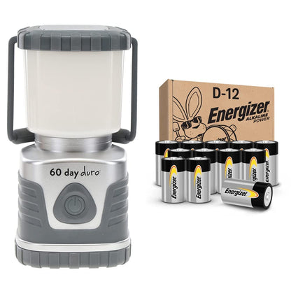 UST 60-DAY Duro LED Portable 1200 Lumen Lantern with Lifetime LED Bulbs and Hook & Energizer Alkaline Power D Batteries, Long-Lasting Alkaline Size D Batteries - Packaging May Vary