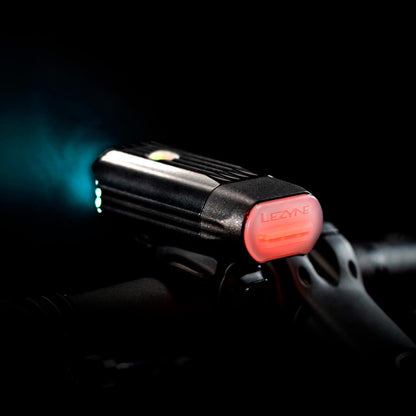 LEZYNE React Drive Front LED Bike Light - 1200-Lumen CNC-Machined Aluminum IPX7 Waterproof USB-C Rechargeable Handlebar-Mounted Cycling Visibility Headlight, 70-Hour Runtime (1-LED-43F-V117)