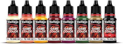 Vallejo - Aztec Dragons Acrylic Paint Set | Game Color | Fantasy Color Series Miniature Model Kit for a High Pigment Matte Finish | 8 Bottles x 18 ml. (0.60 fl.oz)