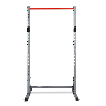 Sunny Health & Fitness Squat Stand Power Rack for Weightlifting - Multifunction Bench Press Squat Rack with Adjustable Pull Up Bar for Home Gym - SF-XF922059