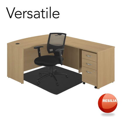 RESILIA Office Desk Chair Mat - for Low Pile Carpet (with Grippers) Black, 36 Inches x 48 Inches, Made in The USA