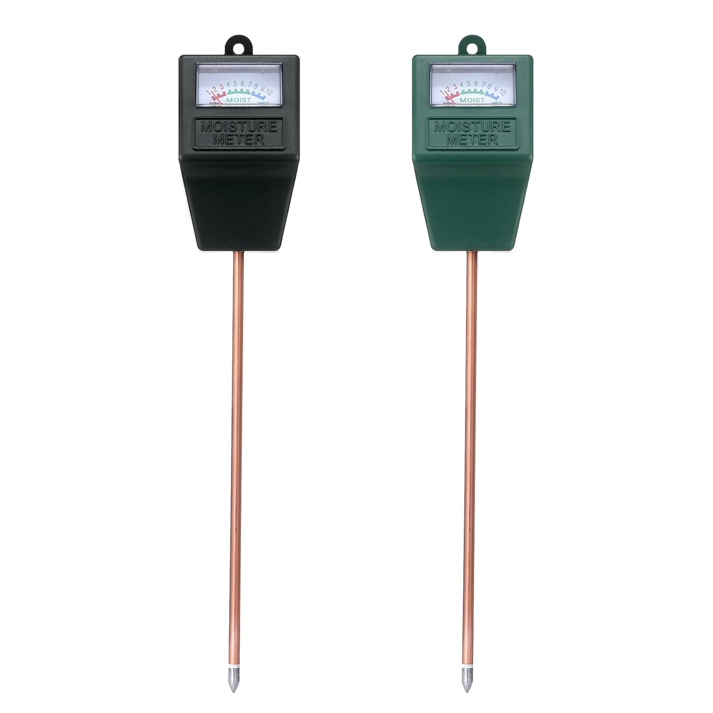 Skiennix Soil Moisture Meter - Accurate Plant Water Tester for Indoor & Outdoor Use | 2-Pack (Black & Green)