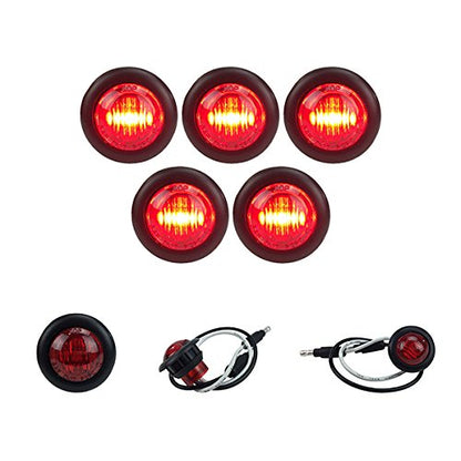 LONG HAUL LED Clearance Marker Light, 5 3/4in, Acrylic, Black Trim, 5 Pack